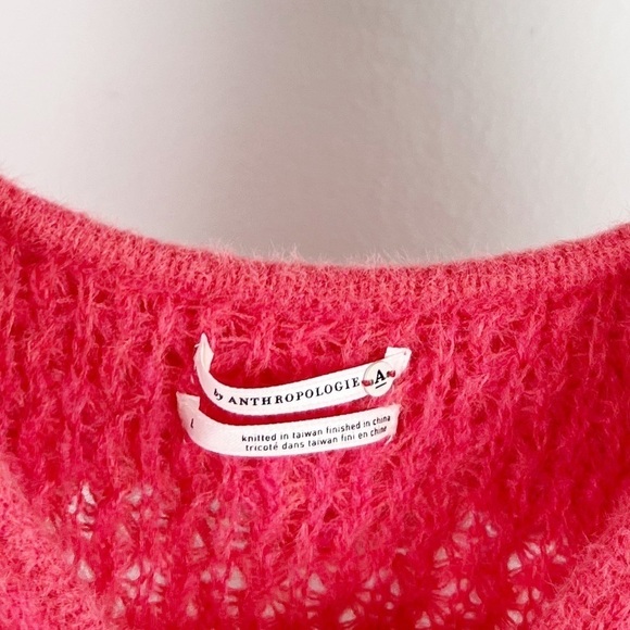 NWT Anthropologie Ruffled Knit Boatneck Sweater in Pink - Picture 5 of 6